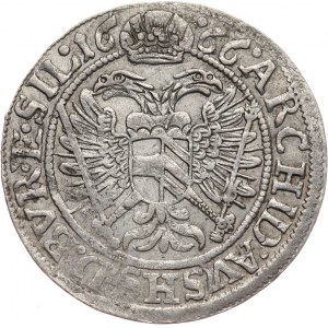 Śląsk, Leopold I 1658-1705, 3 krajcary 1666 SHS, Wrocław