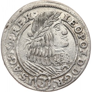 Śląsk, Leopold I 1658-1705, 3 krajcary 1661 GH, Wrocław