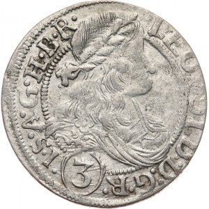 Śląsk, Leopold I 1658-1705, 3 krajcary 1666 SHS, Wrocław