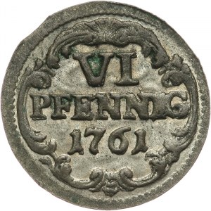 August III Sas 1733-1763, 6 pfennig 1761, Drezno.