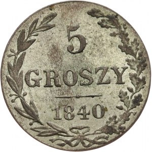 Zabór Rosyjski, Mikołaj I 1825-1855, 5 groszy 1840, Warszawa