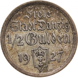 Wolne Miasto Gdańsk, 1/2 guldena 1927, Utrecht.