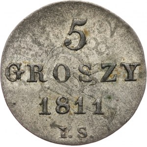 Księstwo Warszawskie 1807-1815, 5 groszy 1811 I.S., Warszawa.