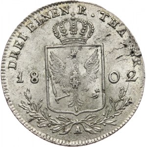 Niemcy, Prusy, Fryderyk Wilhelm III, 1/3 talara 1802 A, Berlin.