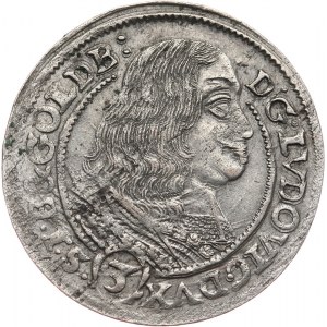 Śląsk, Księstwo Legnica-Brzeg-Wołów Ludwik IV Legnicki 1653-63, 3 krajcary 1661 E-W, Brzeg