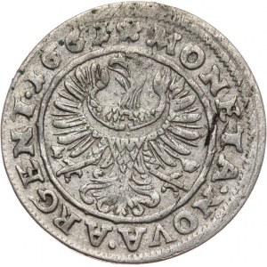 Śląsk, Księstwo Legnica-Brzeg-Wołów Ludwik IV Legnicki 1653-63, 3 krajcary 1661 E-W, Brzeg