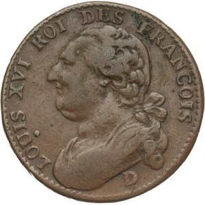 Francja, Ludwig XVI 1774 - 1793, 12 diner 1792, Dijon.