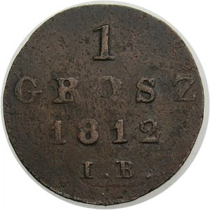 Księstwo Warszawskie 1807-1815, 1 grosz 1812 IB, Warszawa