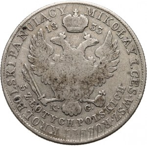 Królestwo Polskie, Mikołaj I 1825-1855, 5 złotych 1833, Warszawa,