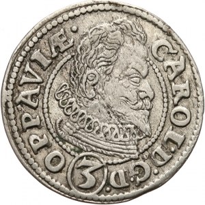 Śląsk, Księstwo Opawskie - Karol Liechtenstein 1614-1627, 3 krajcary 1614, Opawa