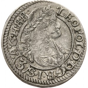 Śląsk, Leopold I 1658-1705, 3 krajcary 1669 SHS, Wrocław