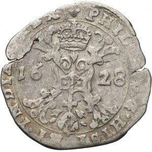 Niderlandy hiszpańskie, Filip IV 1621-1665, Flandria, 1/4 patagona 1628, Brugia