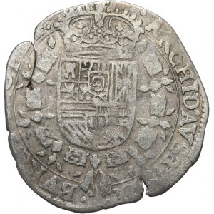 Niderlandy hiszpańskie, Filip IV 1621-1665, Flandria, 1/4 patagona 1628, Brugia