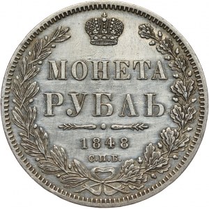 Rosja, Mikołaj I 1825-1855, rubel 1848 СПБ HI, Petersburg