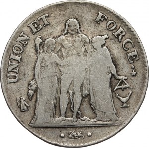 Francja, Pierwsza republika (1794 - 1802), 5 franków AN 1800 - L'AN9, Bordeaux