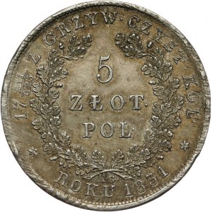 Powstanie Listopadowe 1830-1831, 5 złotych 1831 KG, Warszawa,
