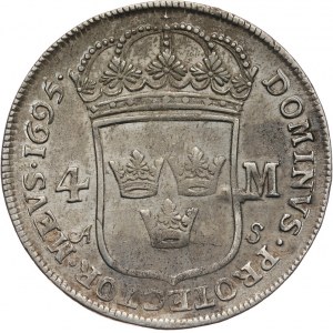 Szwecja, Karol XI 1660-1697, 4 marki 1695, Stockholm