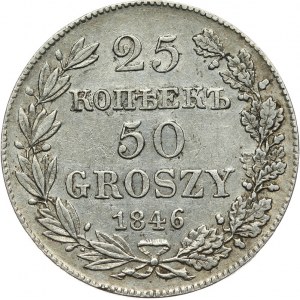 Zabór Rosyjski, Mikołaj I 1825-1855, 25 kopiejek = 50 groszy 1846 MW, Warszawa
