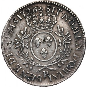 Francja, Ludwik XV Ukochany 1715-1774, Ecu 1726 P, Dijon