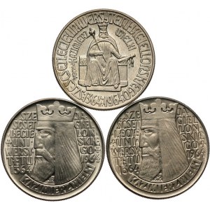 PRL, zestaw 3 monet pamiątkowych