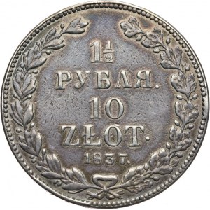 Zabór Rosyjski, 10 złotych, 1 1/2 rubla 1837 Petersburg