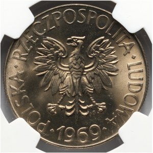 PRL, 10 złotych 1969, Kościuszko, NGC MS66.