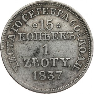 Zabór Rosyjski, Mikołaj I 1825-1855, 1 złoty 1837, Warszawa.