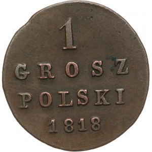 Królestwo Polskie 1815-1835 - Aleksander I 1815-1825, 1 grosz 1818 IB, Warszawa