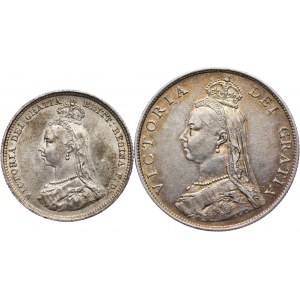 Wielka Brytania, Wiktoria 1837 - 1901, zestaw dwóch monet