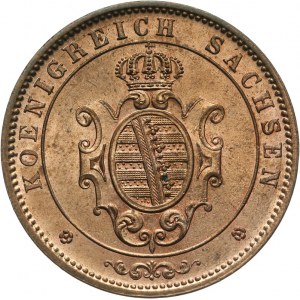 Niemcy, Saksonia, Jan 1854 - 1873, 5 pfennige 1862 B, Drezno.