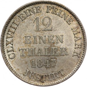 Niemcy, Hannover, Ernst August 1837 - 1851, 1/12 talara 1847.