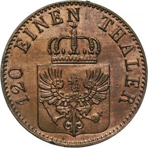 Niemcy, Prusy, Fryderyk Wilhelm IV, 1840 - 1861, 3 pfenninge 1856, Berlin.