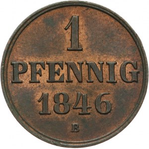 Niemcy, Hannover, Ernst August 1837 - 1851, 1 pfennig 1846 B.