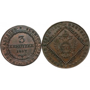 Austria, Franciszek II 1792-1835, zestaw 2 monet miedzianych
