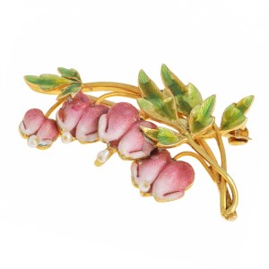 Brooch in the form of a flower branch, mid-20th century, Art Nouveau type