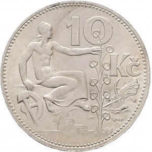 10 CZK 1930 Silber Erste Republik der Tschechischen Republik