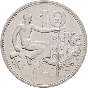 10 koron 1931 srebro Pierwsza Republika Czeska