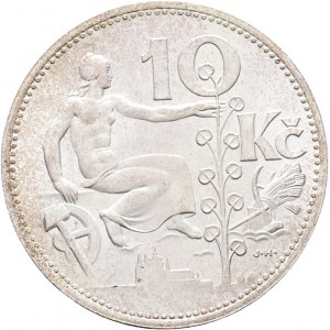 10 Kronen 1932 Silber Erste Republik der Tschechischen Republik