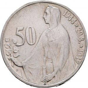 50 Kčs 1947 3° Anniversario - Insurrezione slovacca
