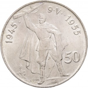 50 Kčs 1955 10th Anniversary Liberation from Germany variant dull 