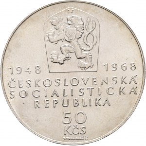 50 Kčs 1968 50° Anniversario dell'Indipendenza di Jiří HARCUBA/Ján Zoričák R!