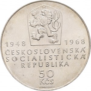 50 Kčs 1968 50. Jahrestag der Unabhängigkeit von Jiří HARCUBA/Ján Zoričák R!