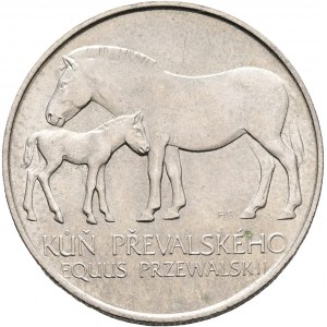 50 Kčs 1987 Prague ZOO Horse Prevalsky Variant niedokończona noga przy ciele, krótki ogon R!