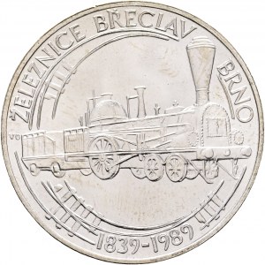 50 Kčs 1989 150 th Anniversary - Břeclav - Brno Railroad