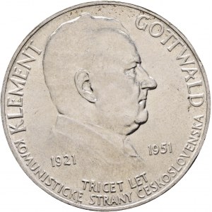 100 Kčs 1951 30. Jahrestag Tschechoslowakische Kommunistische Partei Klement Gottwald