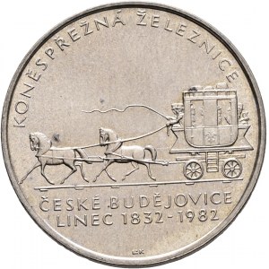 100 Kčs 1982 150 lat Kolej konna Czeskie Budziejowice - Linz