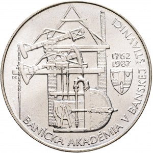 100 Kčs 1987 225 anni - Accademia mineraria di Bánská Štiavnica