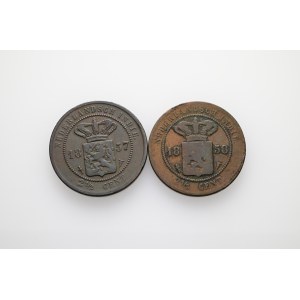 Indonesia 2 ½ Cent 1857-8 WILLIAM III. Lot 2 coins