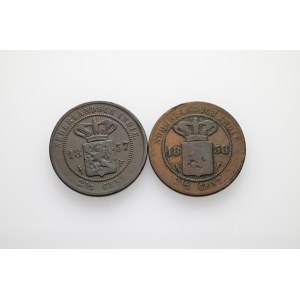 Indonezja 2 ½ centa 1857-8 WILLIAM III. Partia 2 monet