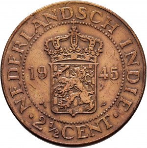 Indonézia 2 ½ centa 1945 P WILHELMINA